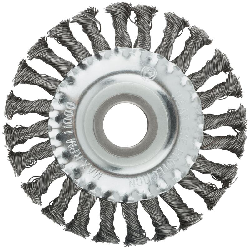 Корщетка тип "колесо" посадочный диаметр 22.2мм стальная витая проволока 125мм MOS 38930М