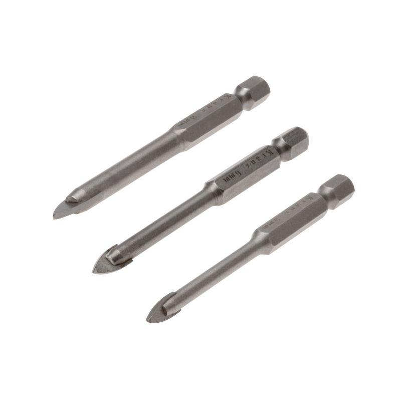 Набор сверл по керамической плитке 5-6-8мм шестигранный хвостовик Kranz KR-91-0655